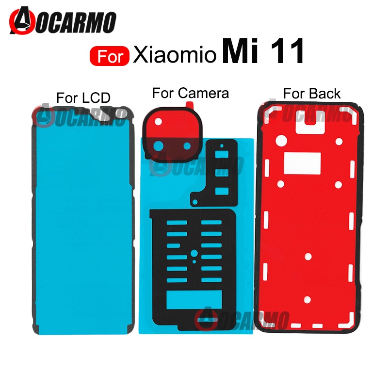 Aocarmo For Xiaomi Mi 11 Front LCD Back Adhesive Back Glass Cover