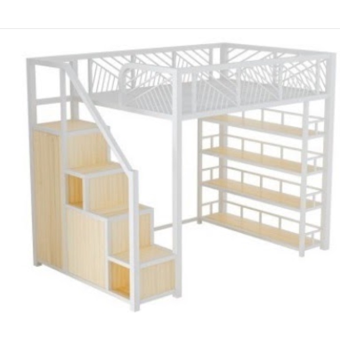 120x200cm Double Decker Without Mattress Modern Loft Bed Frame Metal