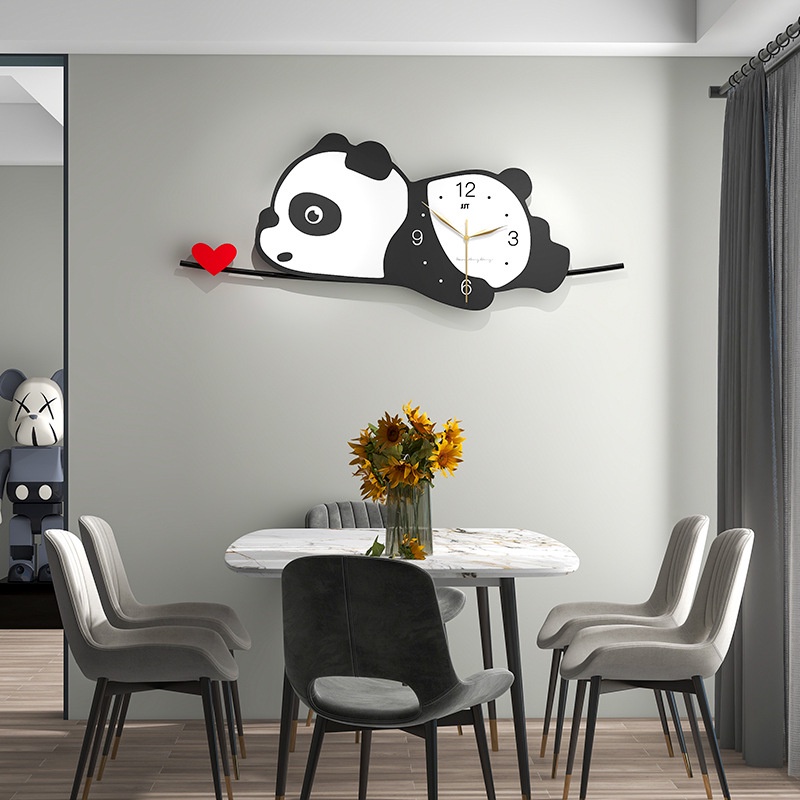 Big Panda Style Clock Influencer Creative Living Room Wall Simple ...