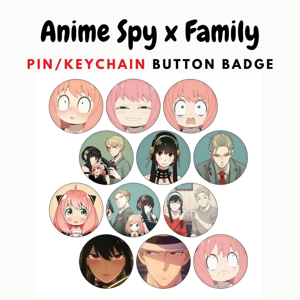 Anime Spy X Family KEYCHAIN Badge Collection 58mm Shopee Malaysia