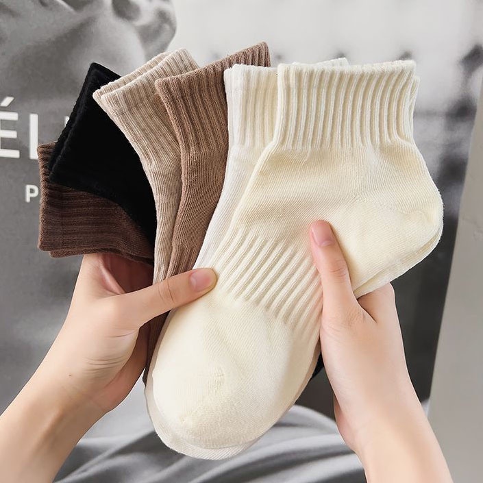 [Random Color] 1 Pair Fashion Casual Solid Color Anti-odor Sweat ...