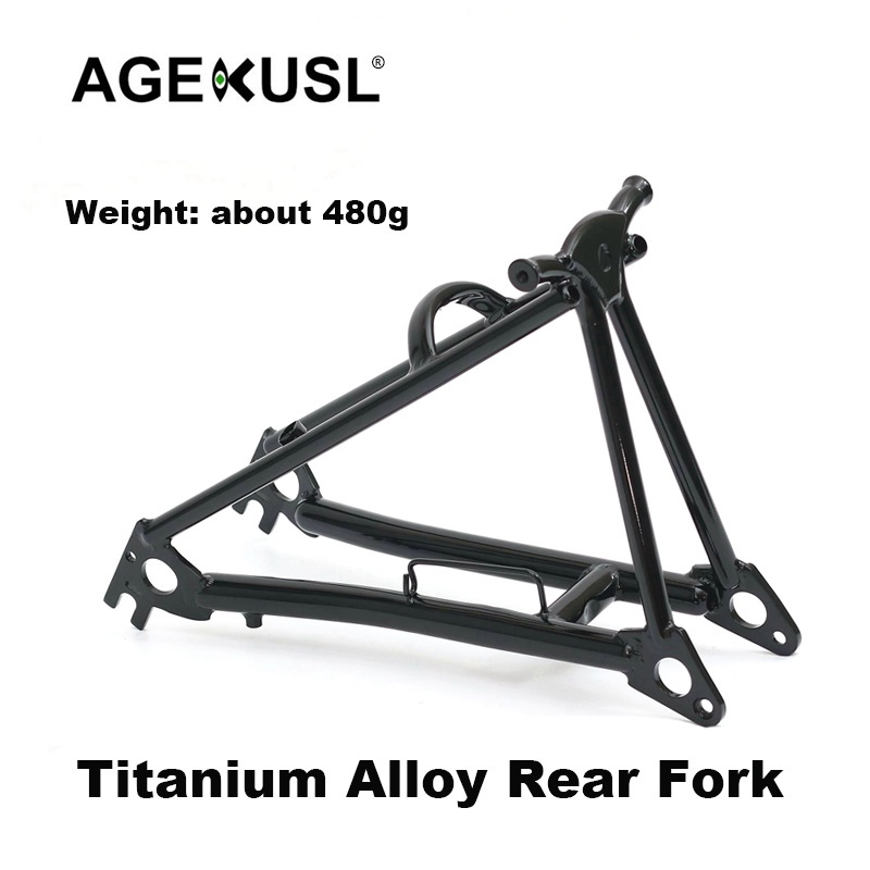 AGEKUSL Bike Front Fork Rear Triangle Fork Titanium Alloy Use For ...
