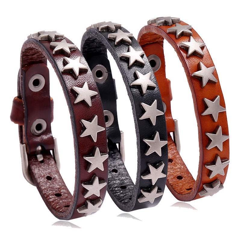 Retro Punk Cool Leather Bracelet Bangle Cuff Bracelet Wrap Fashion hot Jewelry