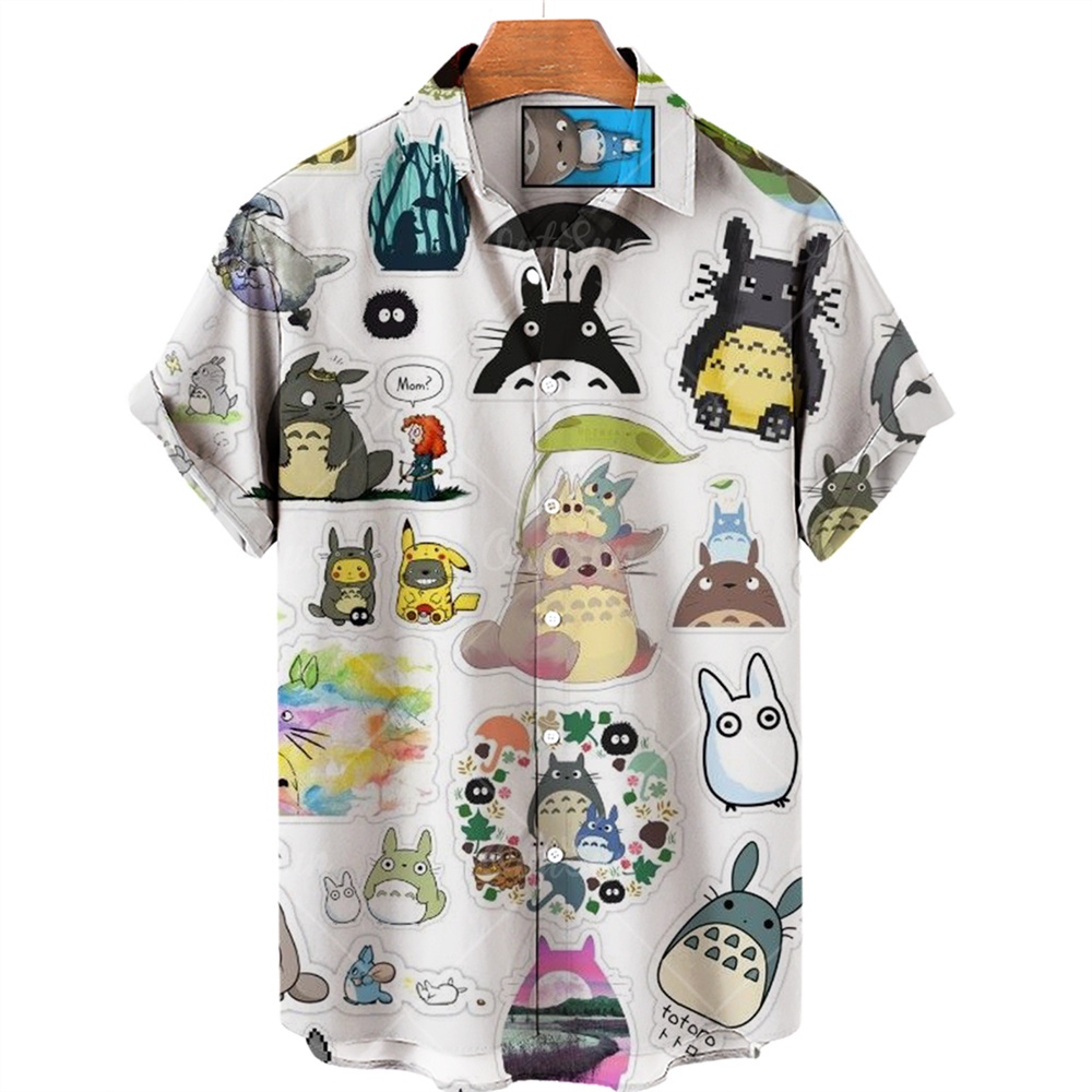 2023 Men's Shirt Hayao Miyazaki Comics My Neighbor Totoro Faceless Male ...