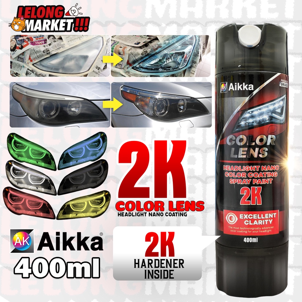 AIKKA Headlamp Color Lens Clear Lampu 400ml 2KAerosol Tin Spray