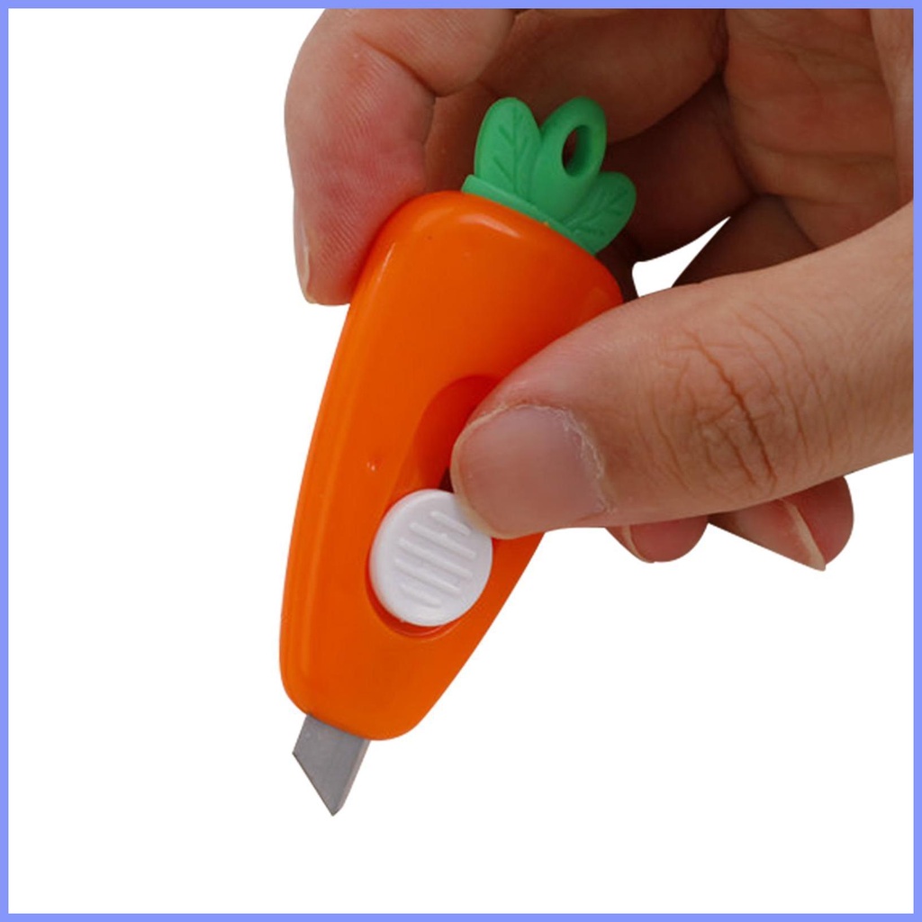 Box Cutter Cute Carrot Shaped Small Keychain Knife Retractable Box