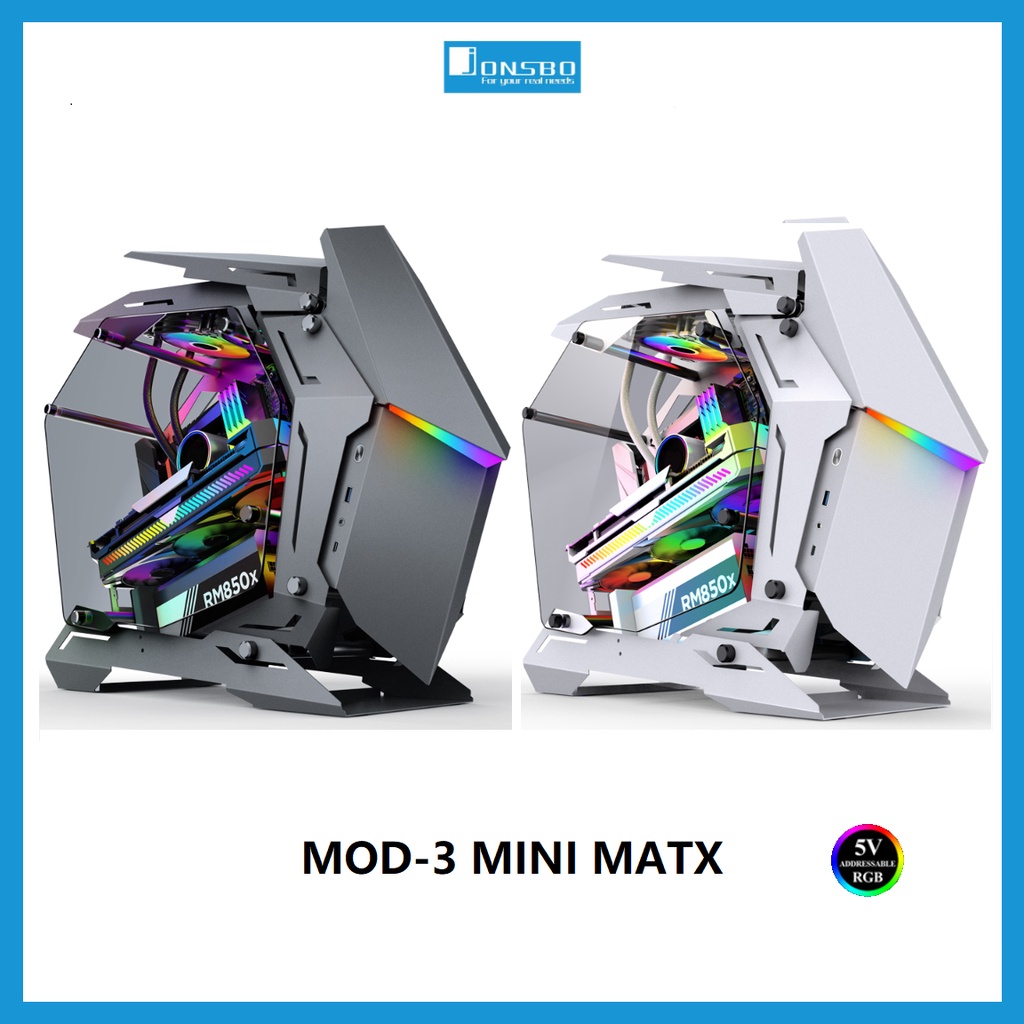 Jonsbo MOD3 Mini / PC MATX Gaming Chassis Desktop Casing ( Gray