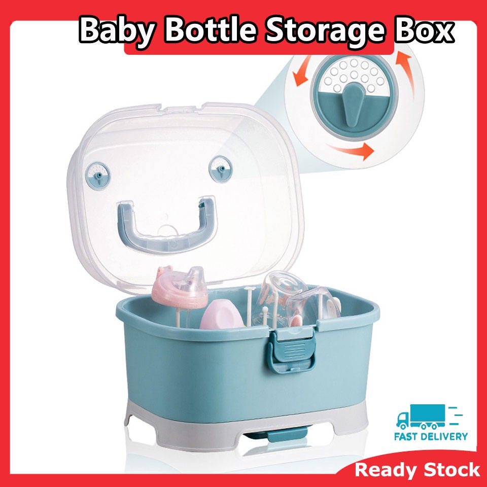 Bottle Drainer Storage Rack Baby Bottle Storage Box Portable Baby Milk