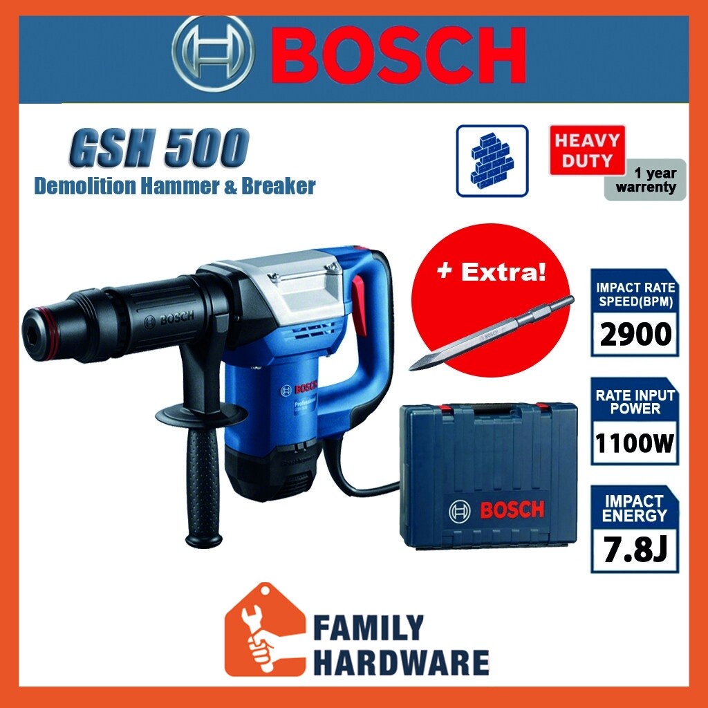 BOSCH GSH 500 GEN II Professional Demolition Hammer Breaker With Hex ...