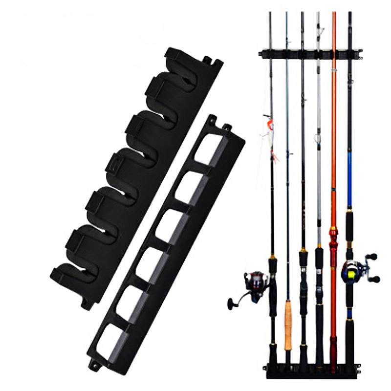 Fishing Rod Pole Holder Wall Mount 6-Rod Display Stand