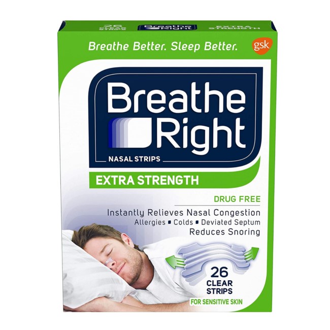 Breathe Right, Nasal Strips, Extra Strength, For Sensitive Skin, 26 ...