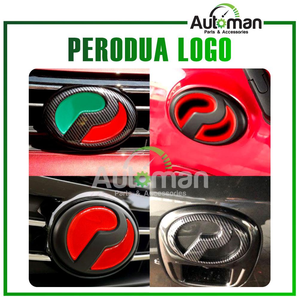 Perodua Front Rear Reflector Emblem 3D Logo Bonnet Emblem Sticker Red ...