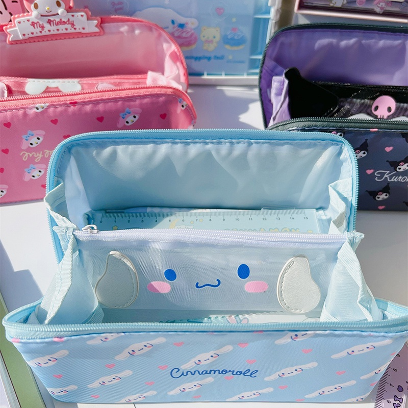Sanrio Large Capacity Pencil Case HelloKitty Cinnamoroll Melody School