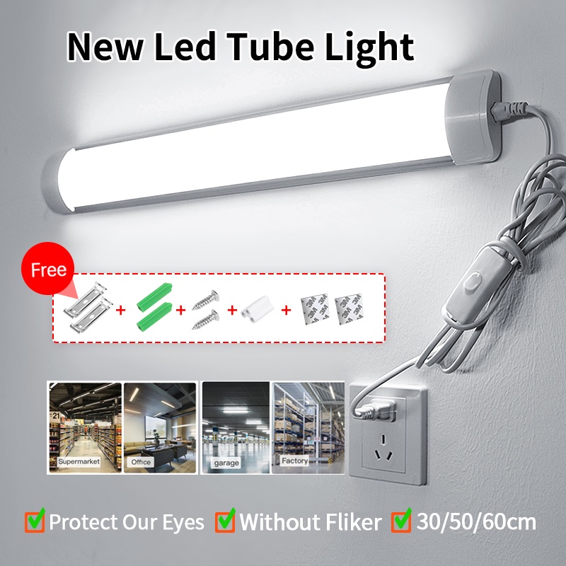 【Tube+ Plug】Led Tube Light T5/T8 Kitchen Under Light Bar Wall