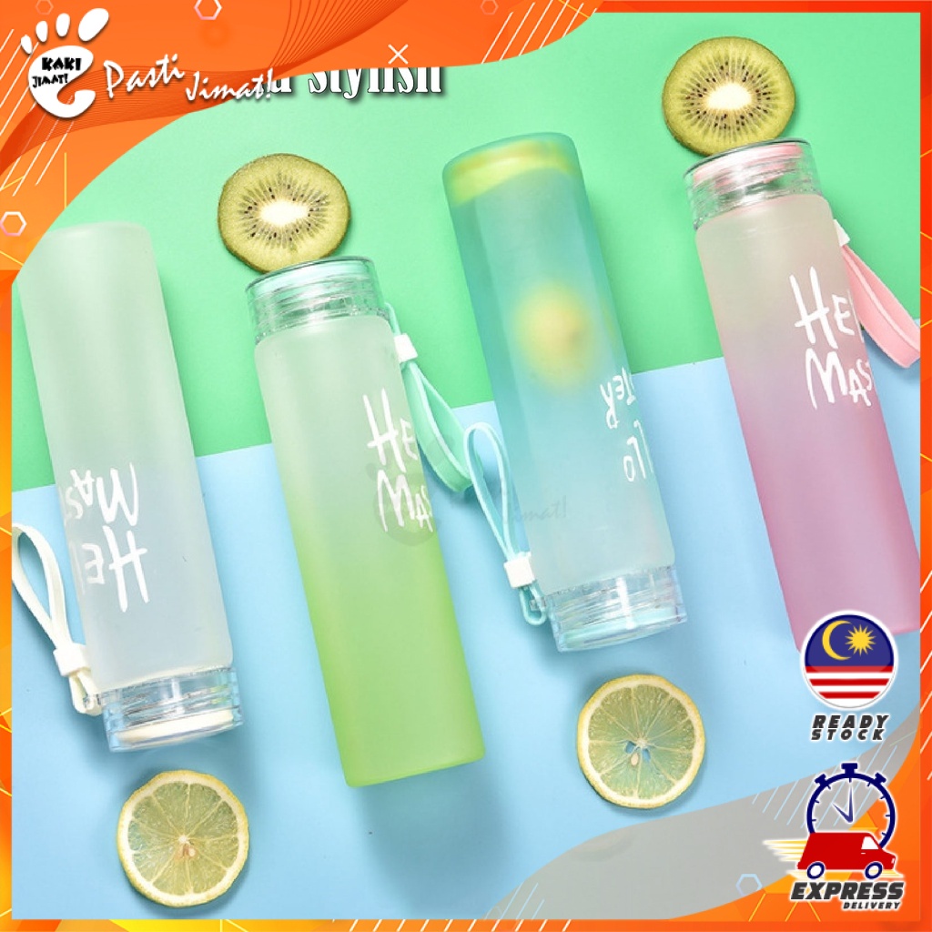 Kaki Jimat Glass Water Bottle 400ml Hello Master Bottle Non Toxic Tahan ...