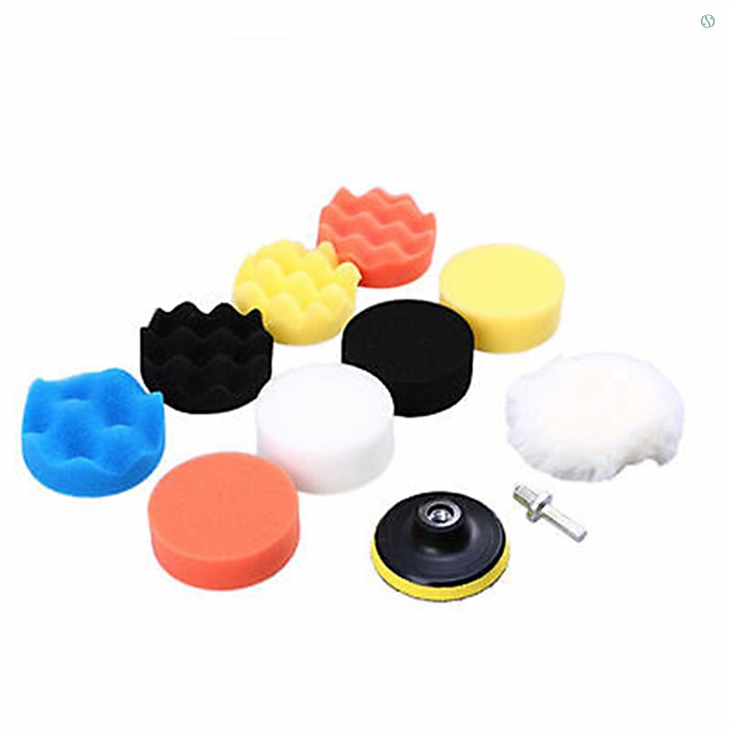 (tombmy)11 PCS 3inch Car Polishing Pad Kit Foaming Buffing Waxing