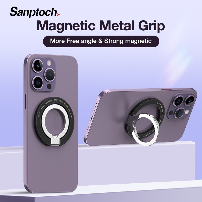 Sanptoch Metal Phone Grip Alloy Double Ring Holder Adjustable