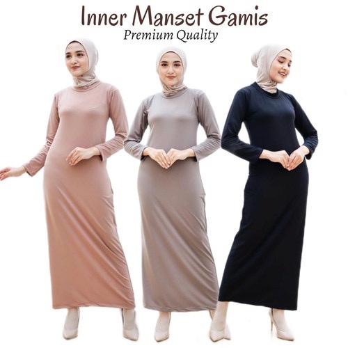 Long Sleeve Gamis Manset Long Sleeve Inner Dress/ Soft Spandex Manset ...