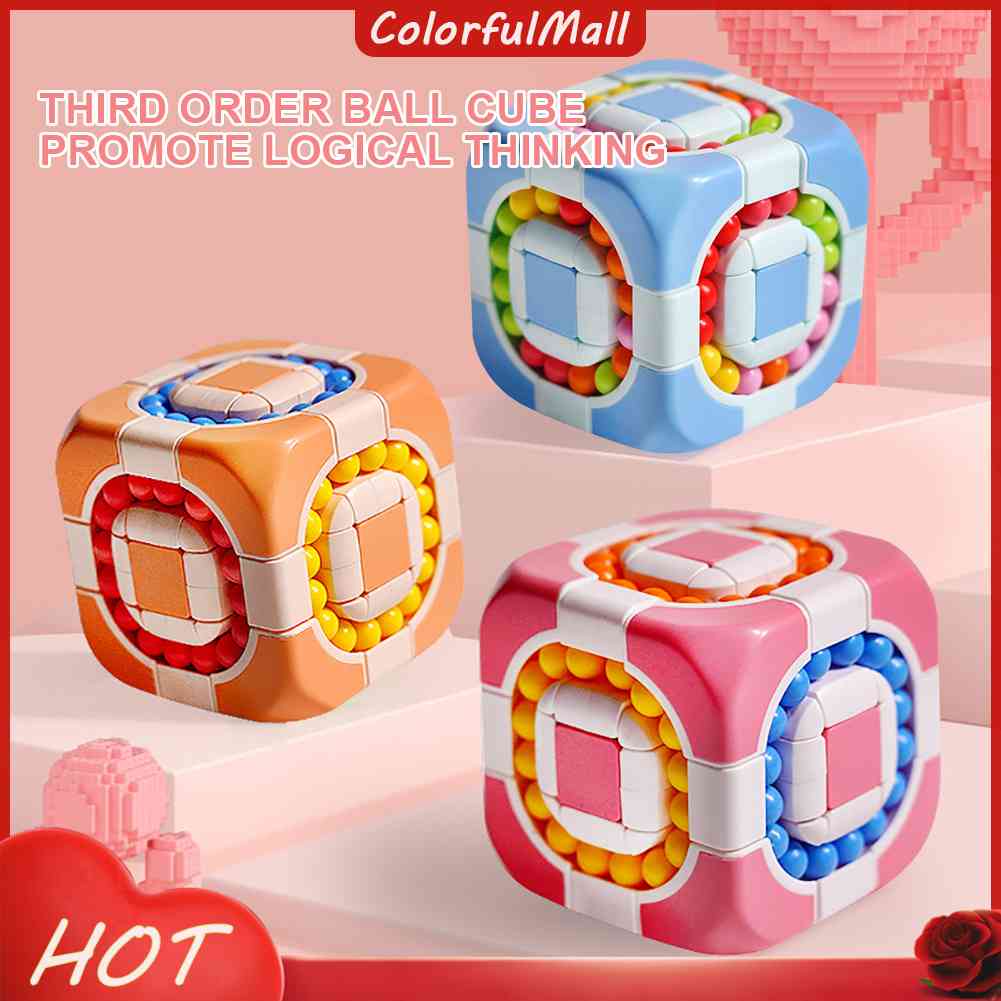 ColorfulMall 3D Rotating Decompression Cube Toys Reversible Finger ...