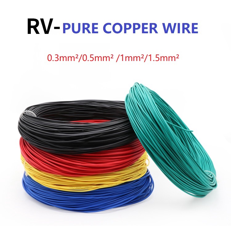 10Meter 0.3mm²/0.5mm²/0.75mm² /1mm²/1.5mm² RV Pure Copper Wire Flaxible ...