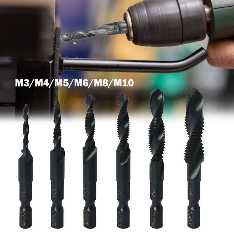6Pcs M3M10 Drilling Tool Tap Drill With Threaded Cut Countersink