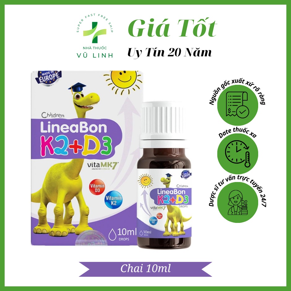 Lineabon K2+D3 Supplements Vitamins K2, D3 To Help Absorb Calcium
