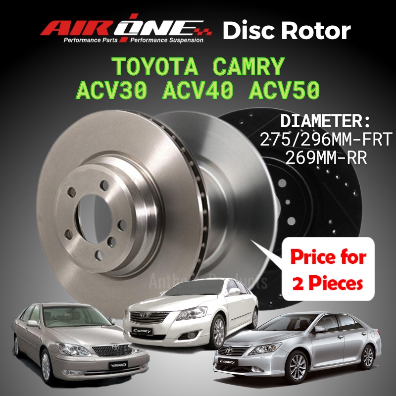 AIRONE Toyota Camry ACV30 ACV40 ACV50 Front / Rear OE Sport Brake Disc ...