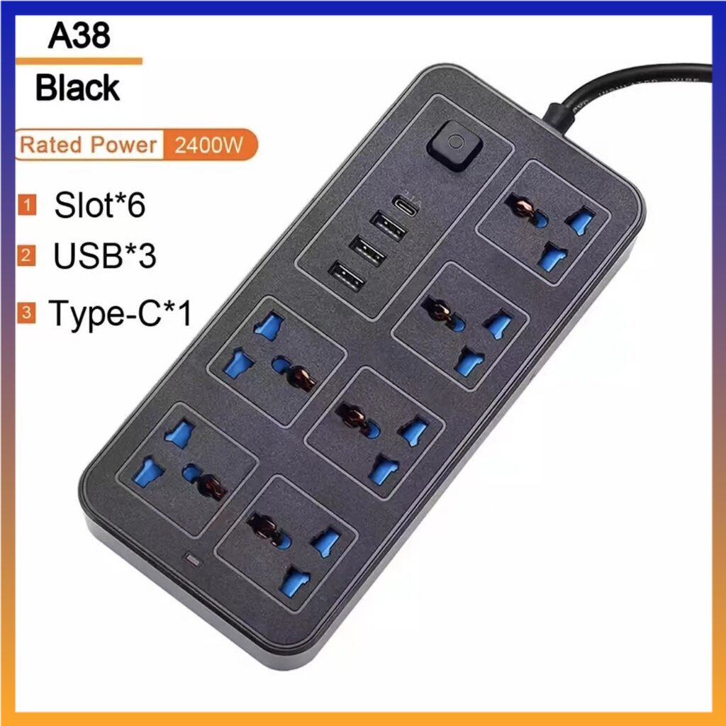 Universal 2M Power socket Extension Cable Electrical Socket Adapter