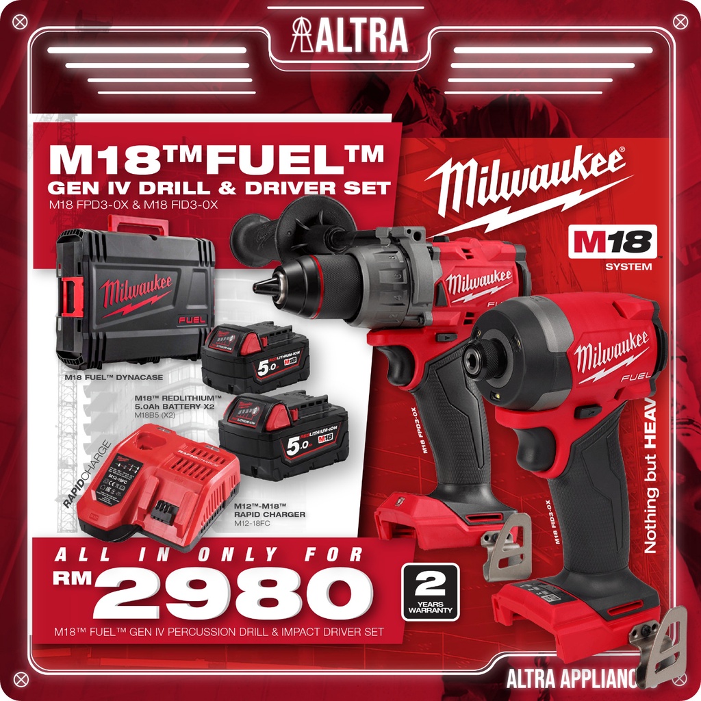 MILWAUKEE M18 FUEL GEN IV 13MM PERCUSSION DRILL 1 4