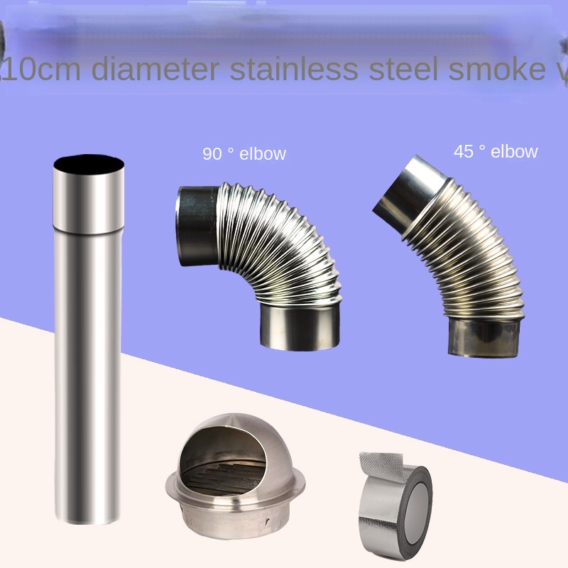Full Wave Pipe Water Heater Exhaust Joint 10cm Stainless Steel Elbow 90