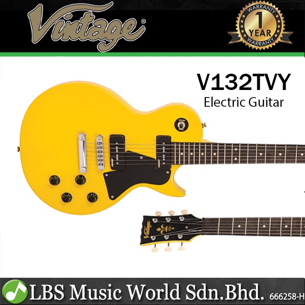 Vintage Reissued Series V132TVY Electric Guitar TV Yellow (V132