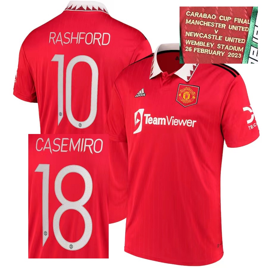 News 2022 2023 CASEMIRO RASHFORD TEAM FINAL CUP Football Black Shirt