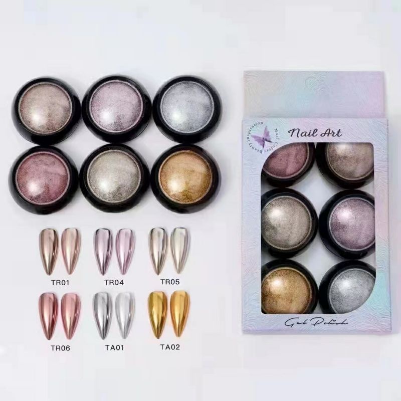 Chrome Powder Set 6in1 Nail Mirror Powder Set 美甲魔镜粉套装 #Readystock ...