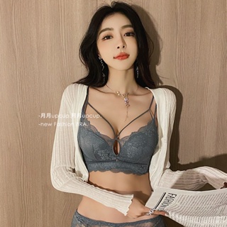 Ready stock】women lingerie bra set with panties Thin cup lace