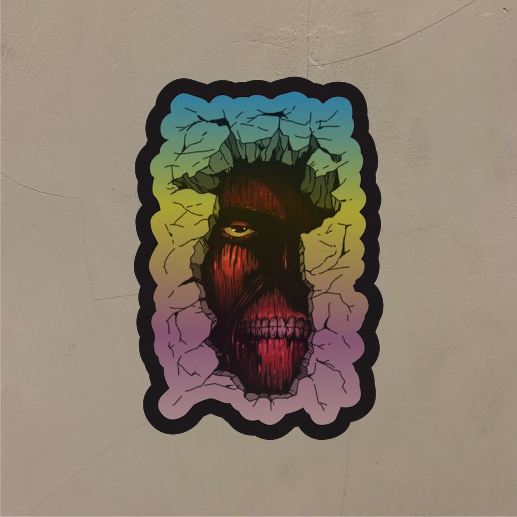 Anime Hologram Wall Titan Sticker AOT Case Hp And Laptop 7cm Shopee