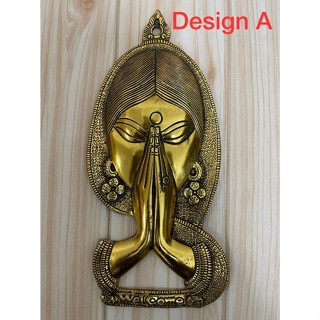 Indian Traditional Brass Welcome Namaste Lady Hanging For Wall