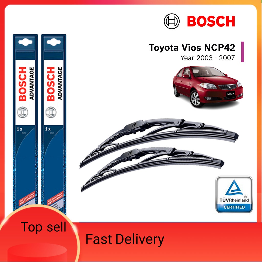 Bosch Advantage U Hook Wiper Set for Toyota Vios NCP42 (20"/14