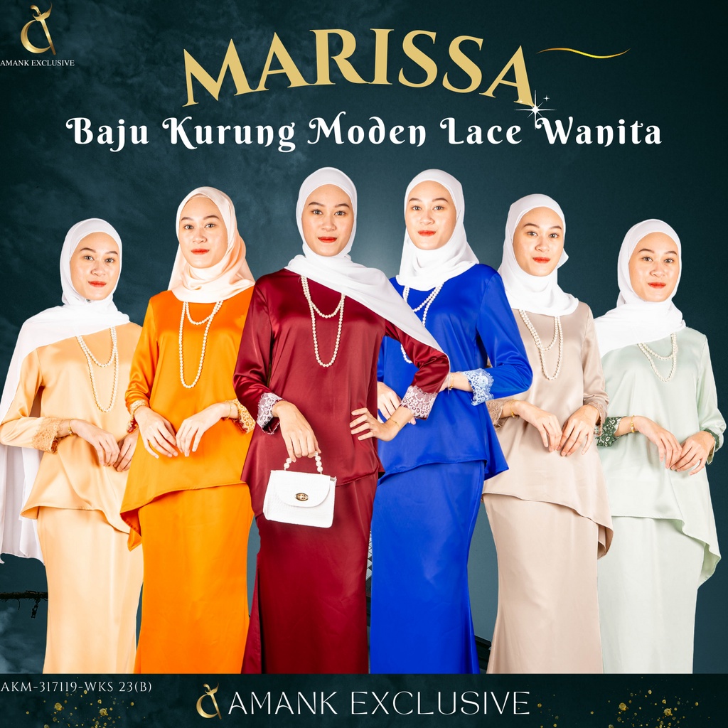 Baju Kurung MARISSA | Baju Kurung Moden Lace | Baju Raya 2023 Viral ...