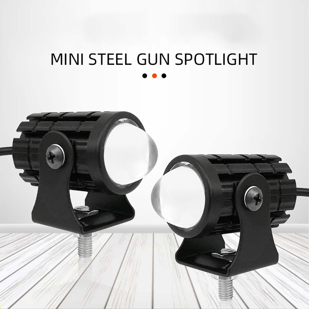 2pcs Motorcycle 2 color Car Dual Fisheye Lens LED Light LED Headlight ...