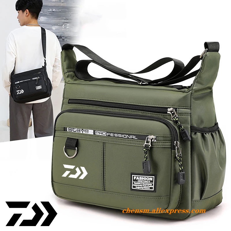 Daiwa New Fashion Outdoor Sport Men's Messenger Crossbody Shoulder Bags  Small Sling Pack For Fishing Waterproof Oxford Packs