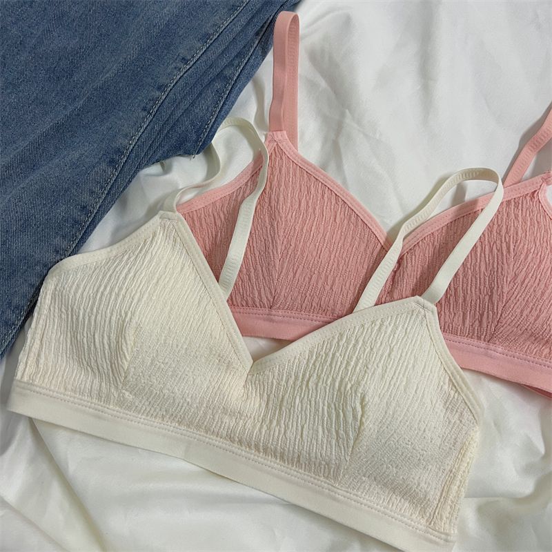 Comfortable bra ultra thin triangle cup small chest flat chest no steel ...