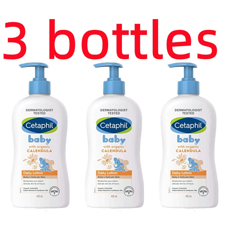 ( 3 bottles ) Cetaphil Baby Daily Lotion with Calendula, Sweet Almond and Sunflower Oils 400ml