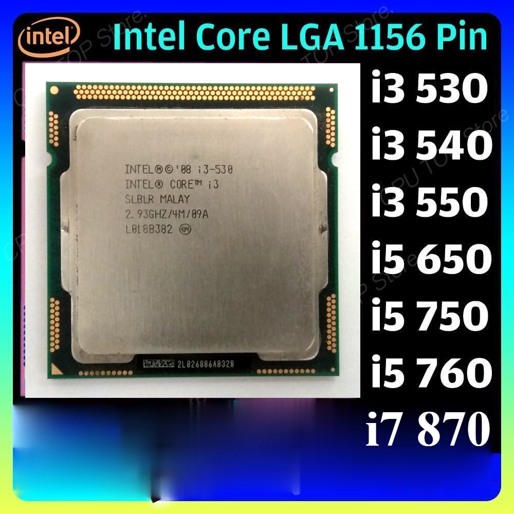 ️ Intel Core i3 530 540 550 560 i5 650 750 760 i7 870CPU LGA 1156 Pin ...