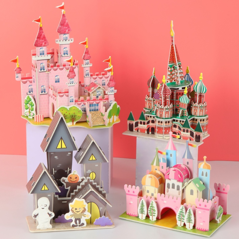 3D Building Paper Puzzle DIY Play Art and Craft Kid Puzzle Early ...