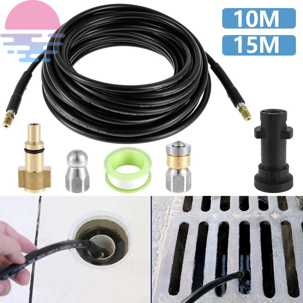 Sewer Jetter Kit for karcher Pressure Washer Hose 33/50FT High Pressure Washer Drain Cleaning