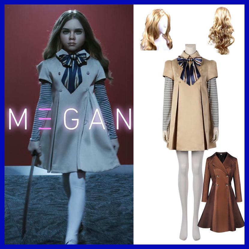 Movie M3gan Cosplay Set With Wig horror Movie MEGAN Costumes For Kids ...