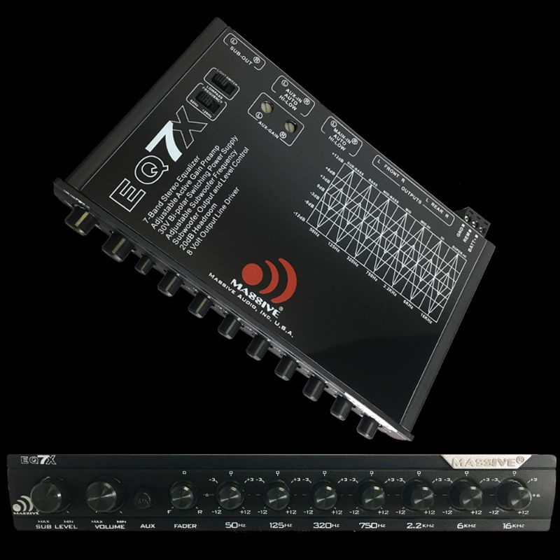 CAR AUDIO1331 MASSIVE AUDIO EQ7X - 7 BAND CAR AUDIO GRAPHIC EQUALIZER ...