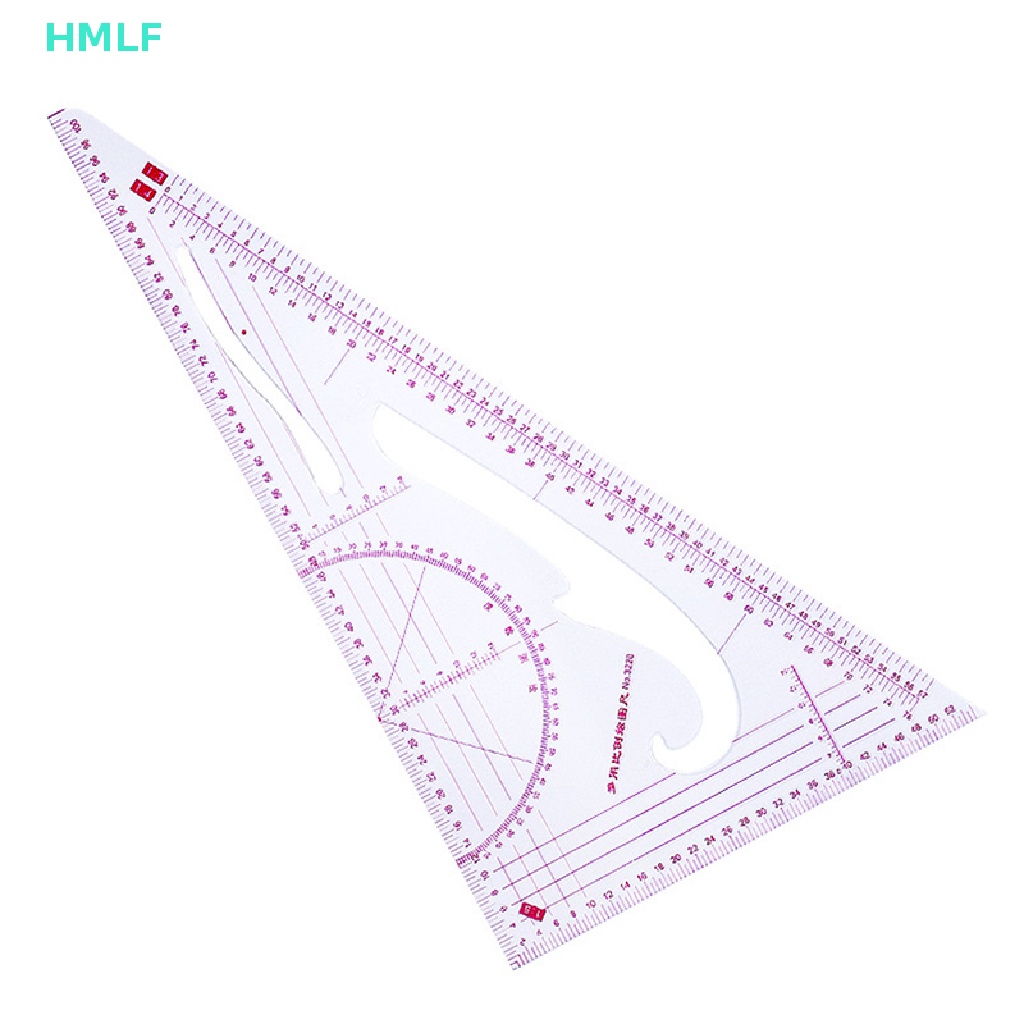 HM Multi-function Triangular Scale Ruler Measure Plastic Dressmaking ...