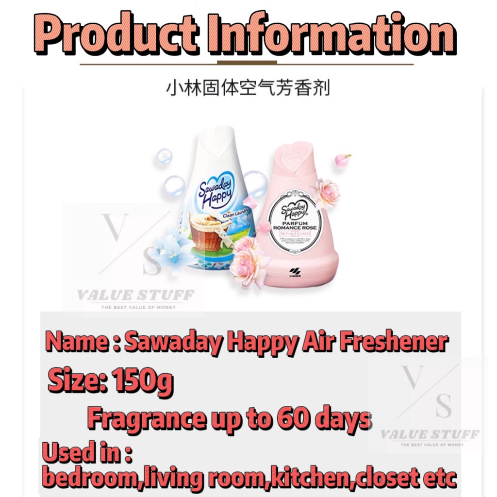 150g Sawaday Happy Indoor House Living Room Bedroom Air Freshener Wick ...