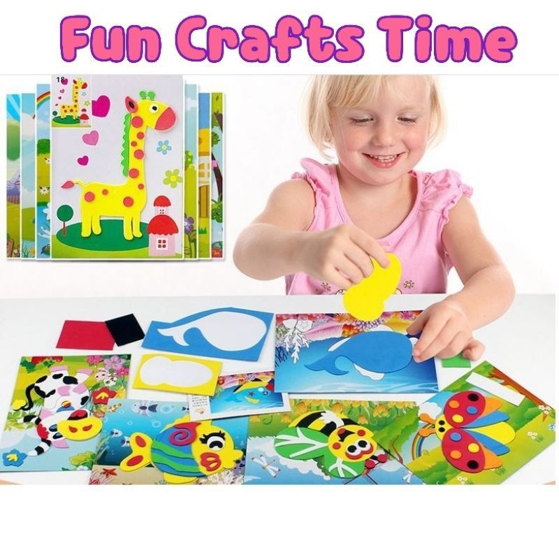 DIY 3D Eva Foam Sticker Art and Crafts for kids Early Learning ...